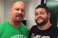 Austin meets Owens backstage at a WWE event